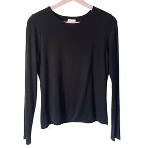 PEYTON JENSEN Evereve Black Double Layer Long Sleeved Tee Size Small